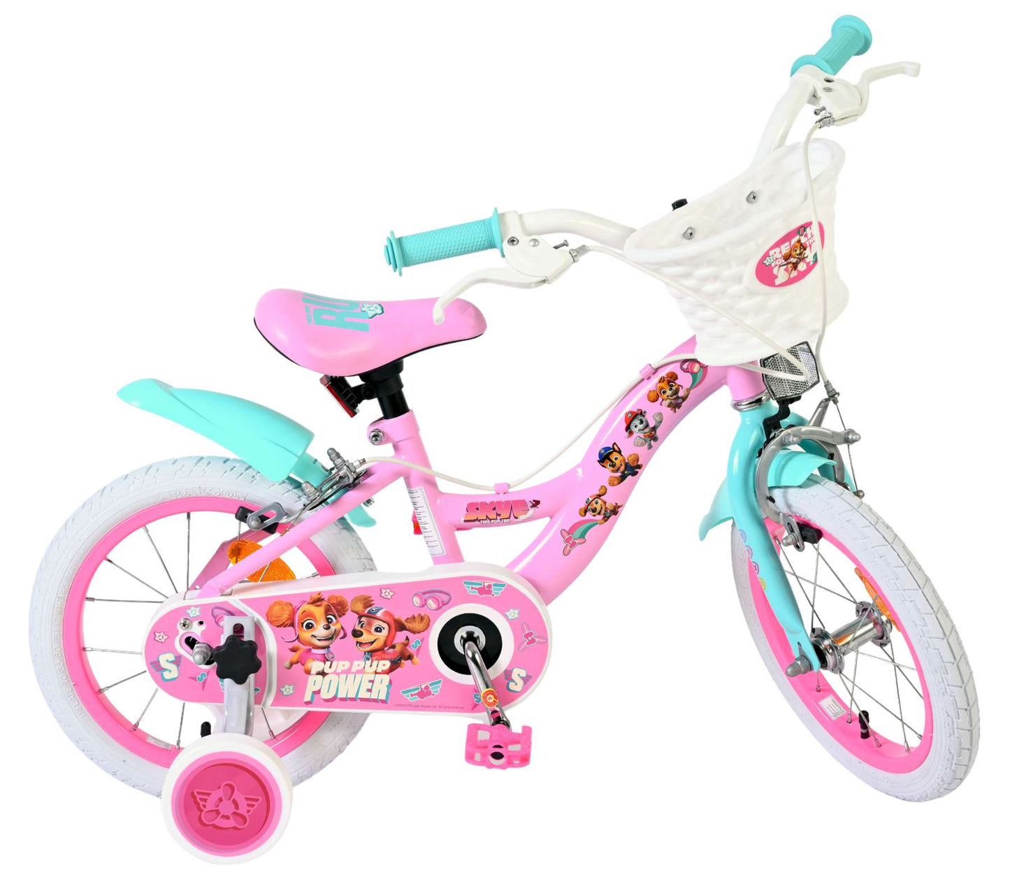 Paw Patrol Barncykel 14 tum, dubbla handbromsar, Rosa - För barn 5-5 år