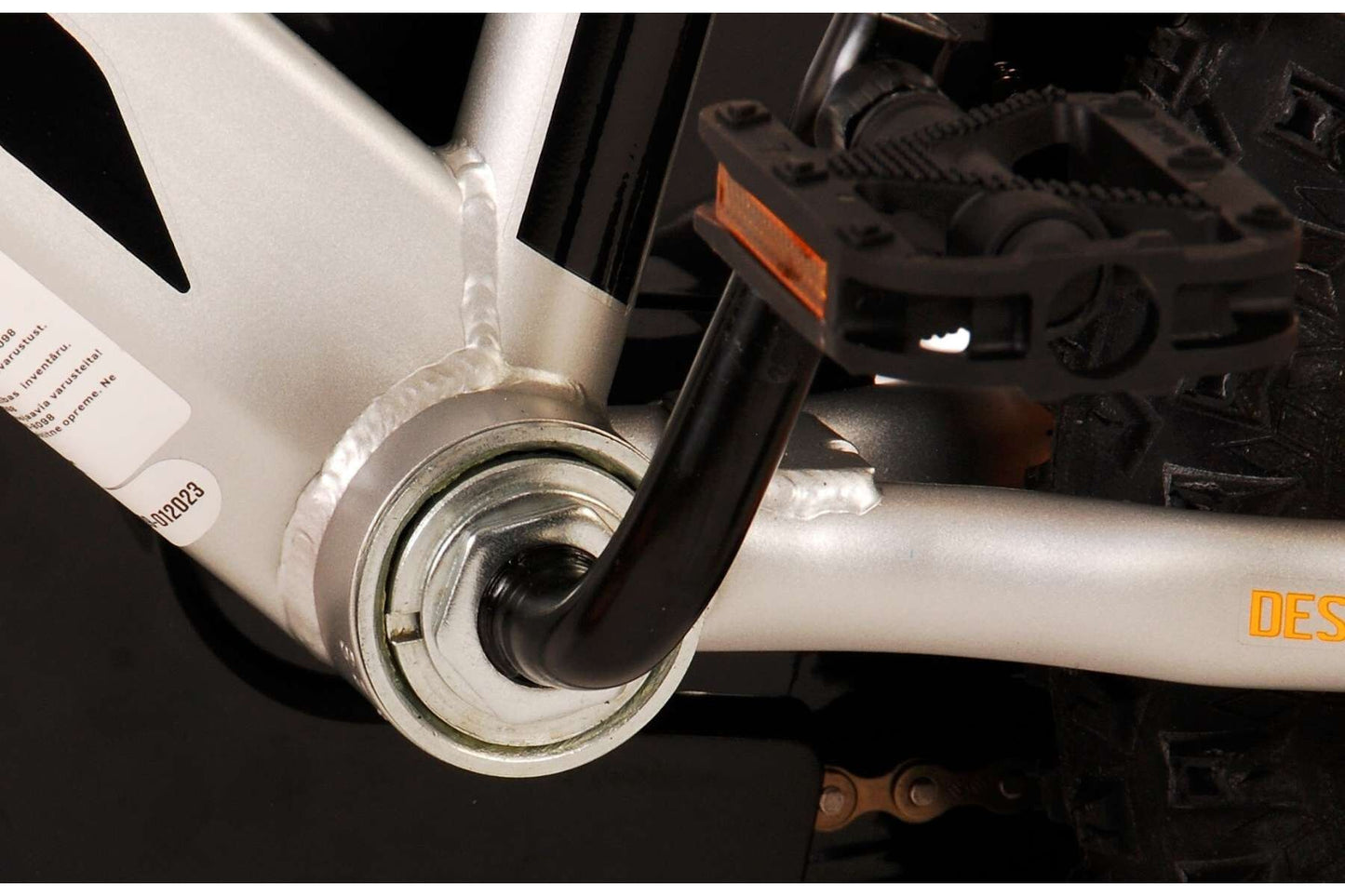 Volare Rocky 12-tums Barncykel – Grå med Stödhjul, För barn 3-4 år