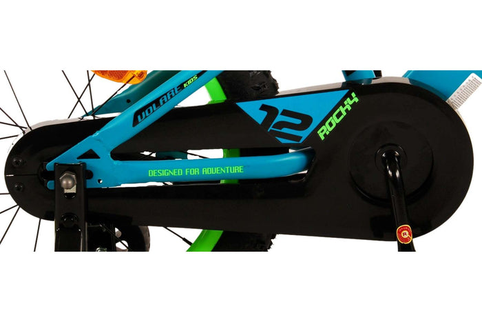 Volare Rocky 16-tums Barncykel – Grön med Stödhjul, För barn 4-6 år