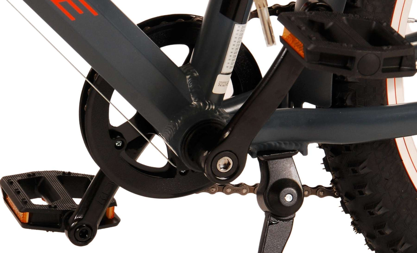 Volare Rocky Barncykel 20 tum, Grå Orange 6 växlar - Lilla Cykelbutiken