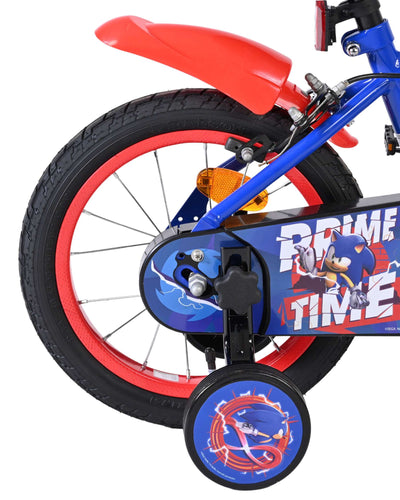Sonic Prime Barncykel 14 tum, dubbla handbromsar, Röd - För barn 5-5 år