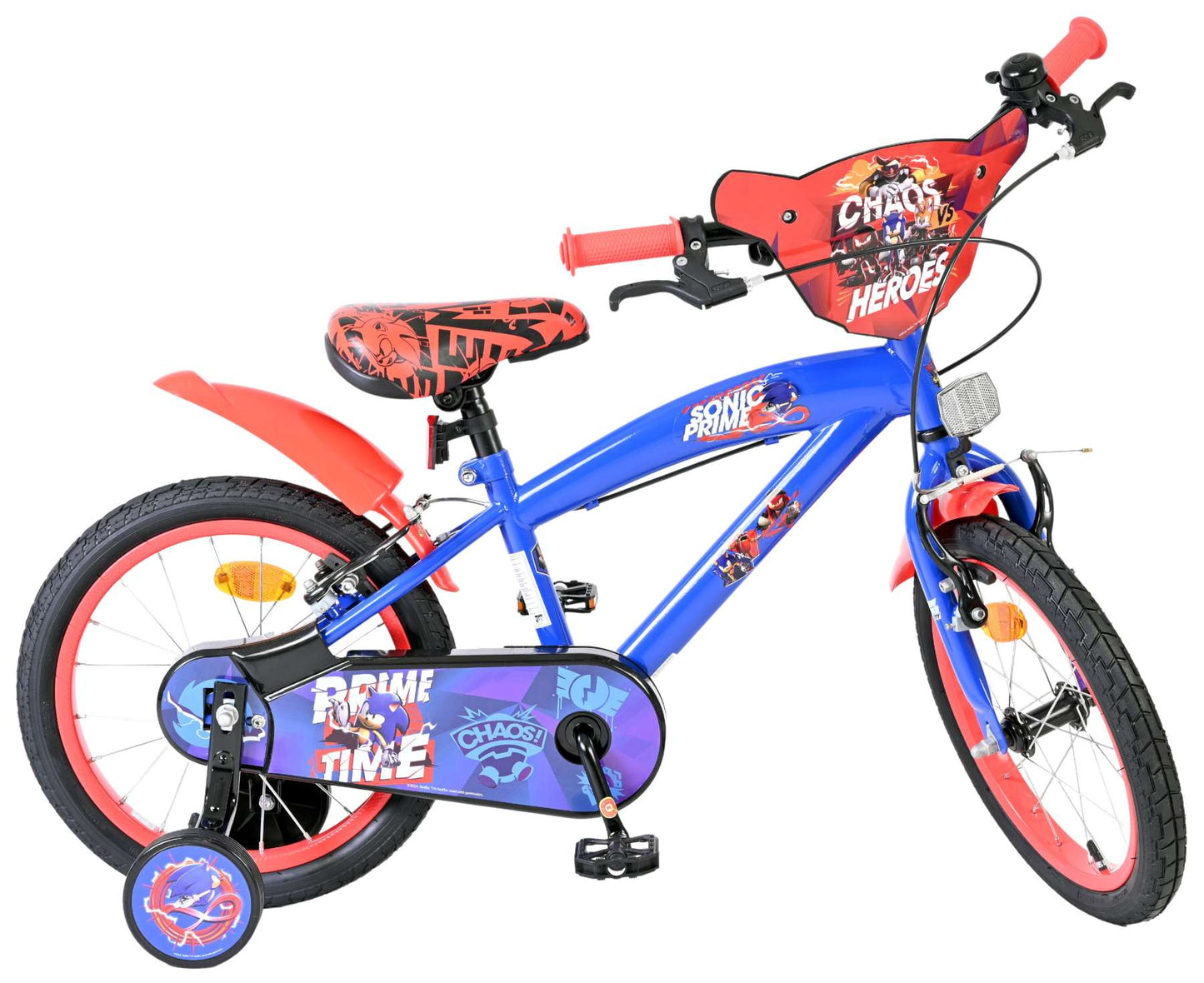 Sonic Barncykel 16 tum, dubbla handbromsar, Blå - För barn 4-6 år