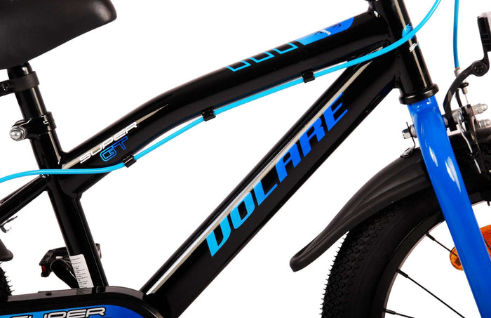 Volare Super GT Barncykel 16 tum, Blå Två Handbromsar - Lilla Cykelbutiken