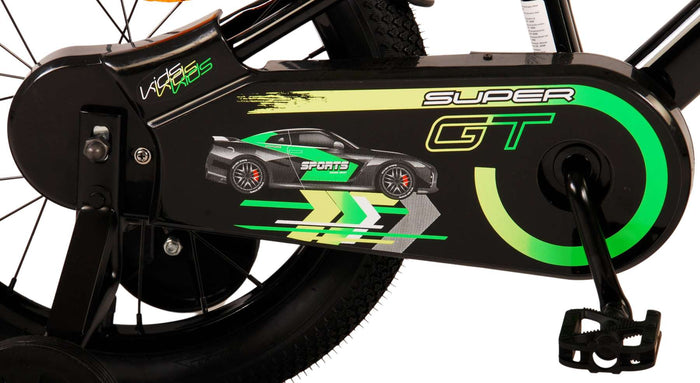 Volare Super GT Barncykel 16 tum, Grön Två Handbromsar - Lilla Cykelbutiken