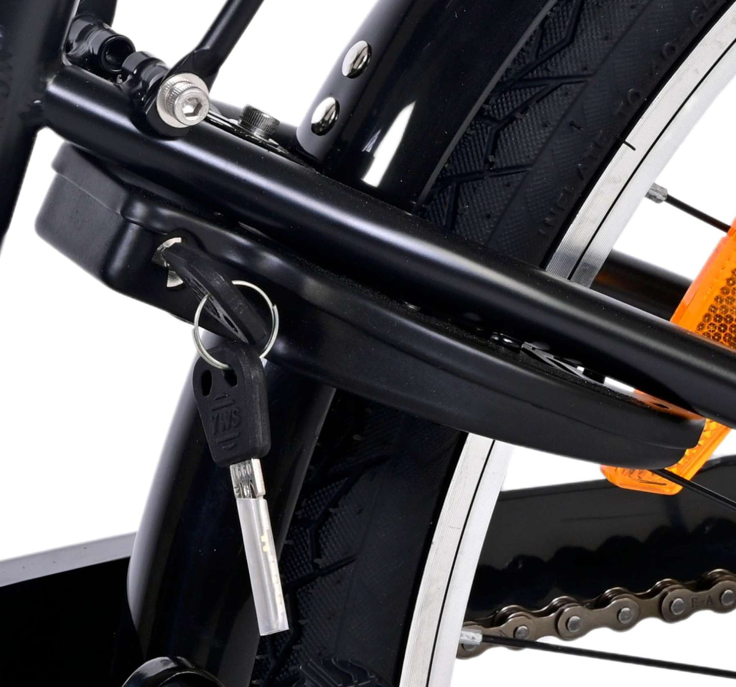 Volare Thombike Barncykel 24 tum, Svart Blå 3 Växlar - Lilla Cykelbutiken