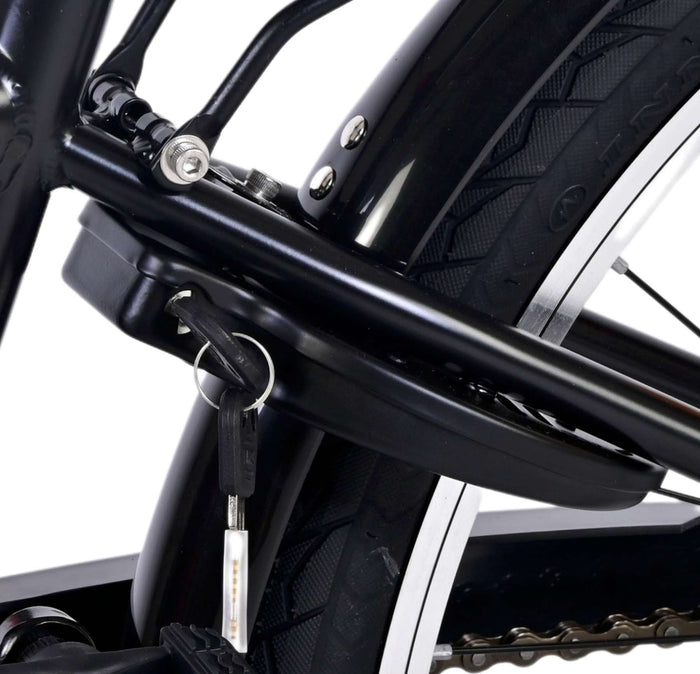 Volare Thombike Barncykel 24 tum, Svart Röd 3 Växlar - Lilla Cykelbutiken