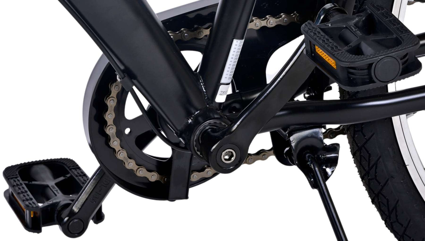 Volare Thombike Barncykel 24 tum, Svart Blå 3 Växlar - Lilla Cykelbutiken