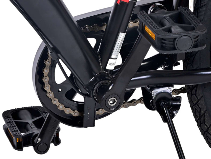 Volare Thombike Barncykel 24 tum, Svart Röd 3 Växlar - Lilla Cykelbutiken