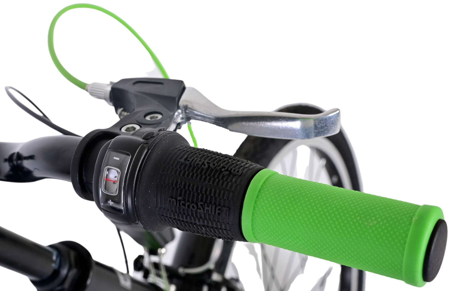 Volare Thombike Barncykel 24 tum, Grön Svart 3 Växlar - Lilla Cykelbutiken