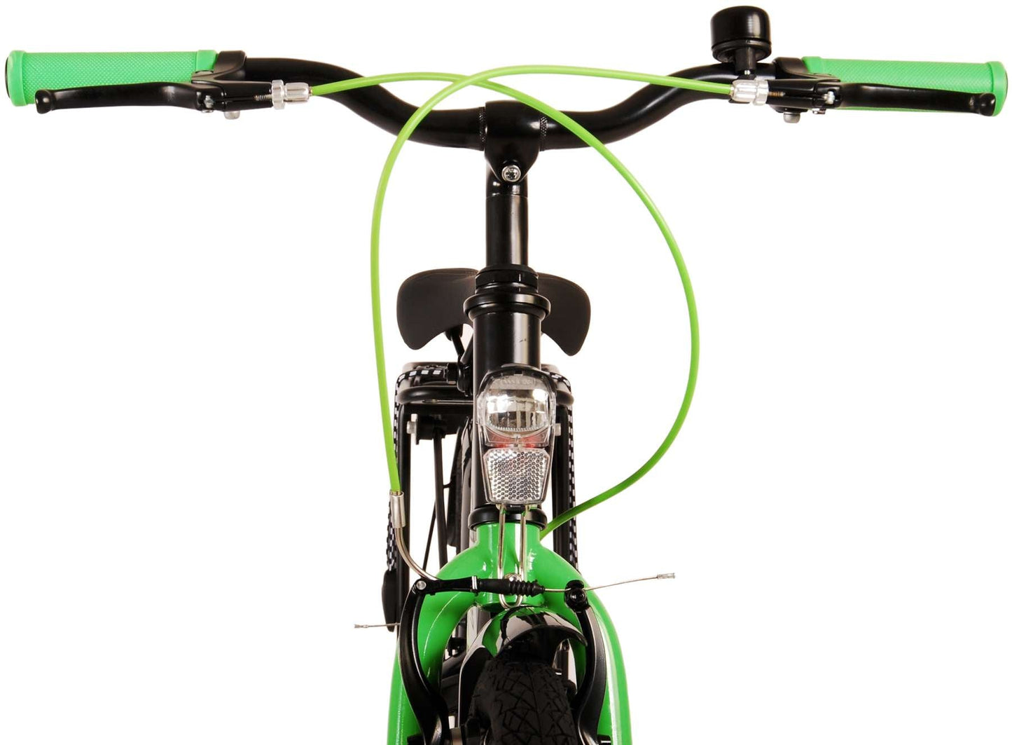 Volare Thombike Barncykel 24 tum, Svart Grön Två Handbromsar - Lilla Cykelbutiken