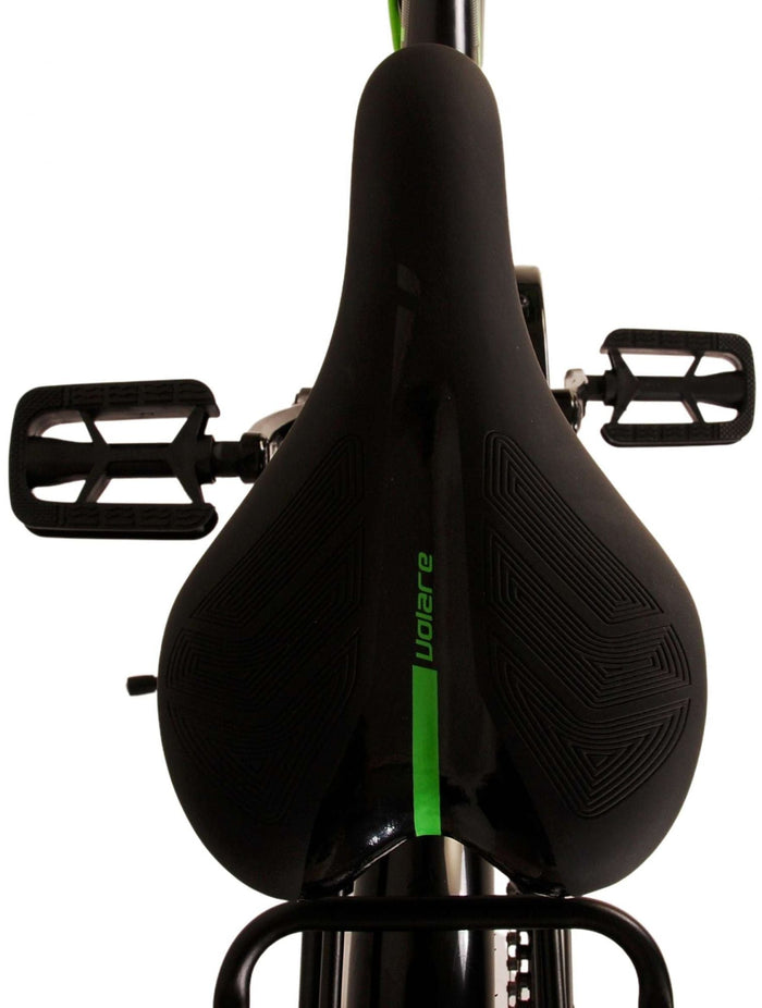 Volare Thombike Barncykel 24 tum, Svart Grön Två Handbromsar - Lilla Cykelbutiken