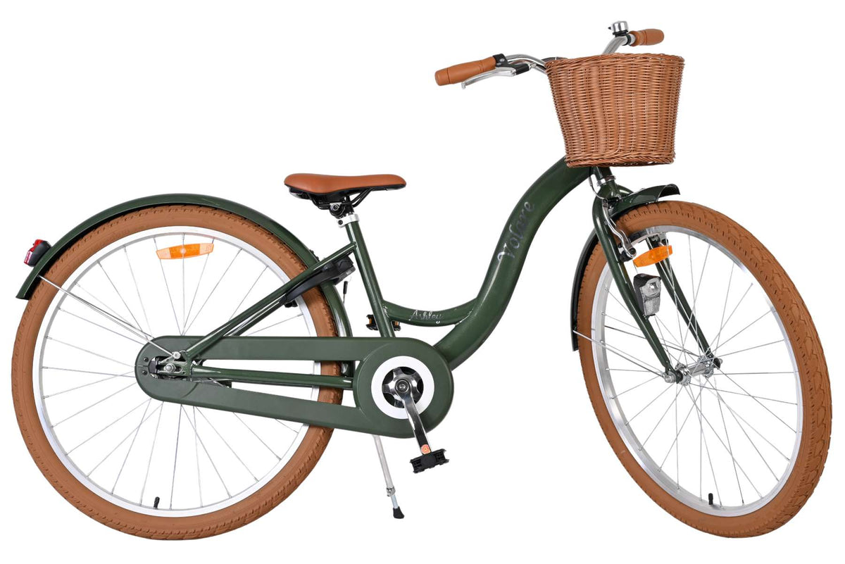 Volare Ashley Grön 26 tum – Barncykel med korg