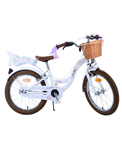 Volare Blossom 18 Tum Flickcykel, Två handbromsar Vit - För barn 4-7 år
