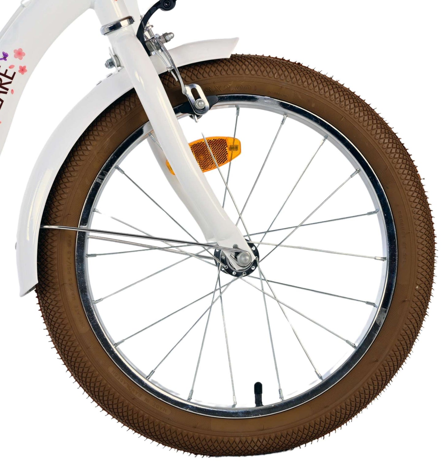 Volare Blossom Barncykel Två Handbromsar 18 tum, Vit - Lilla Cykelbutiken