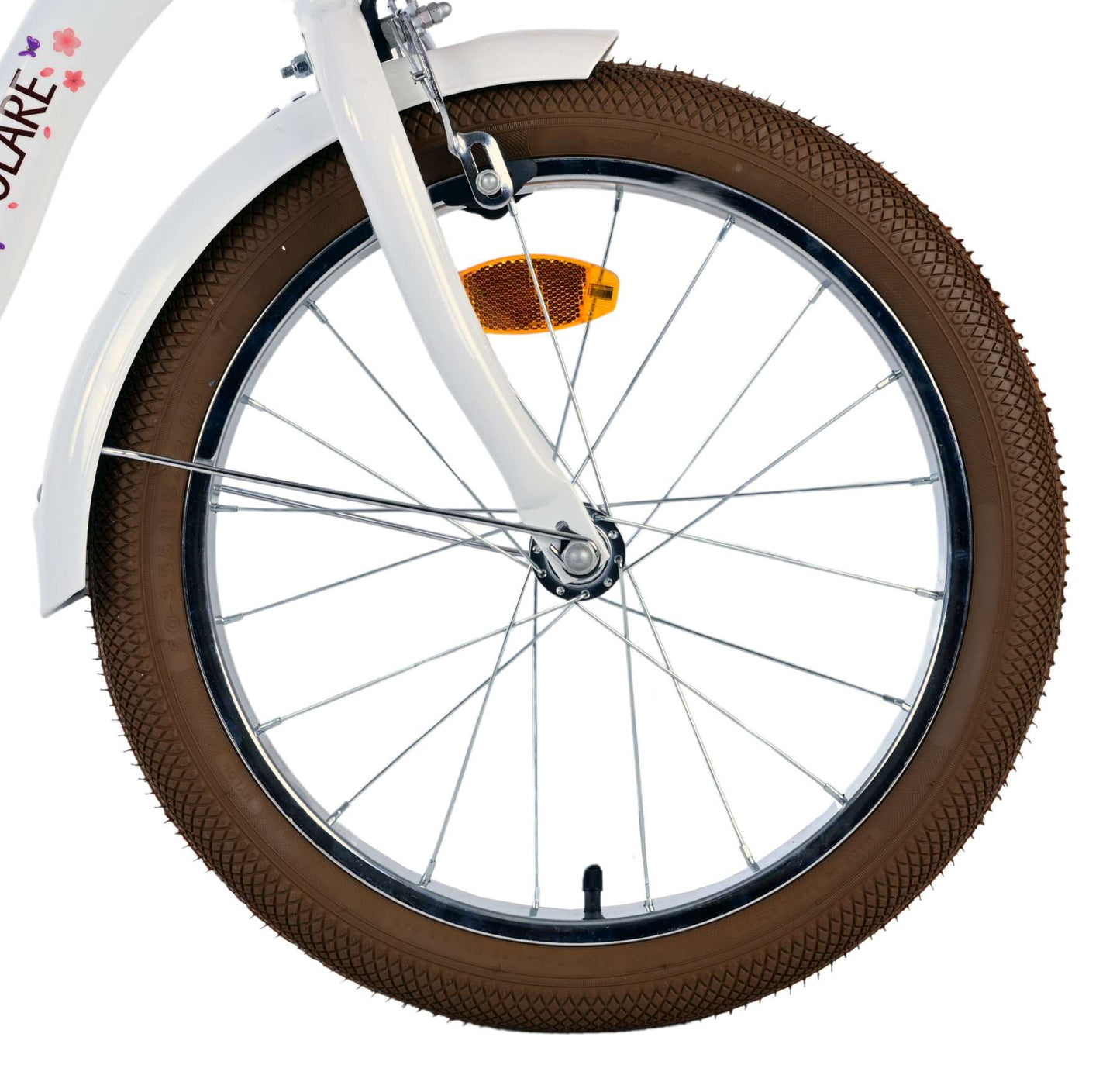 Volare Blossom Barncykel 18 tum, Vit - Lilla Cykelbutiken