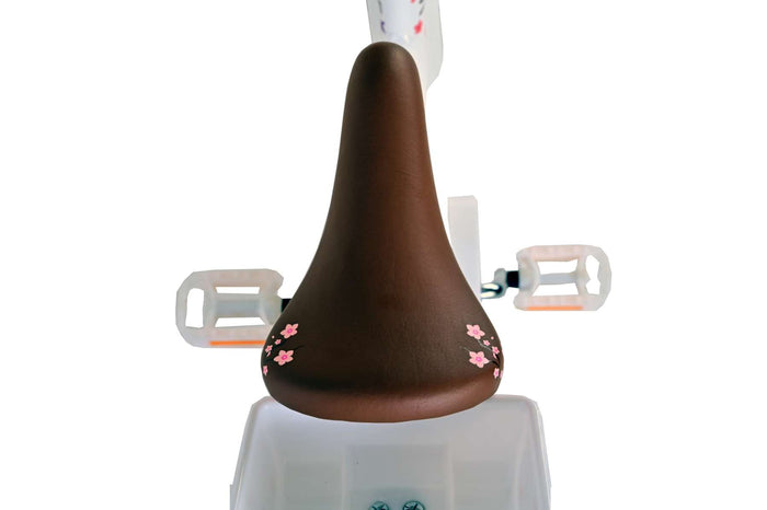 Volare Blossom Barncykel 18 tum, Vit - Lilla Cykelbutiken