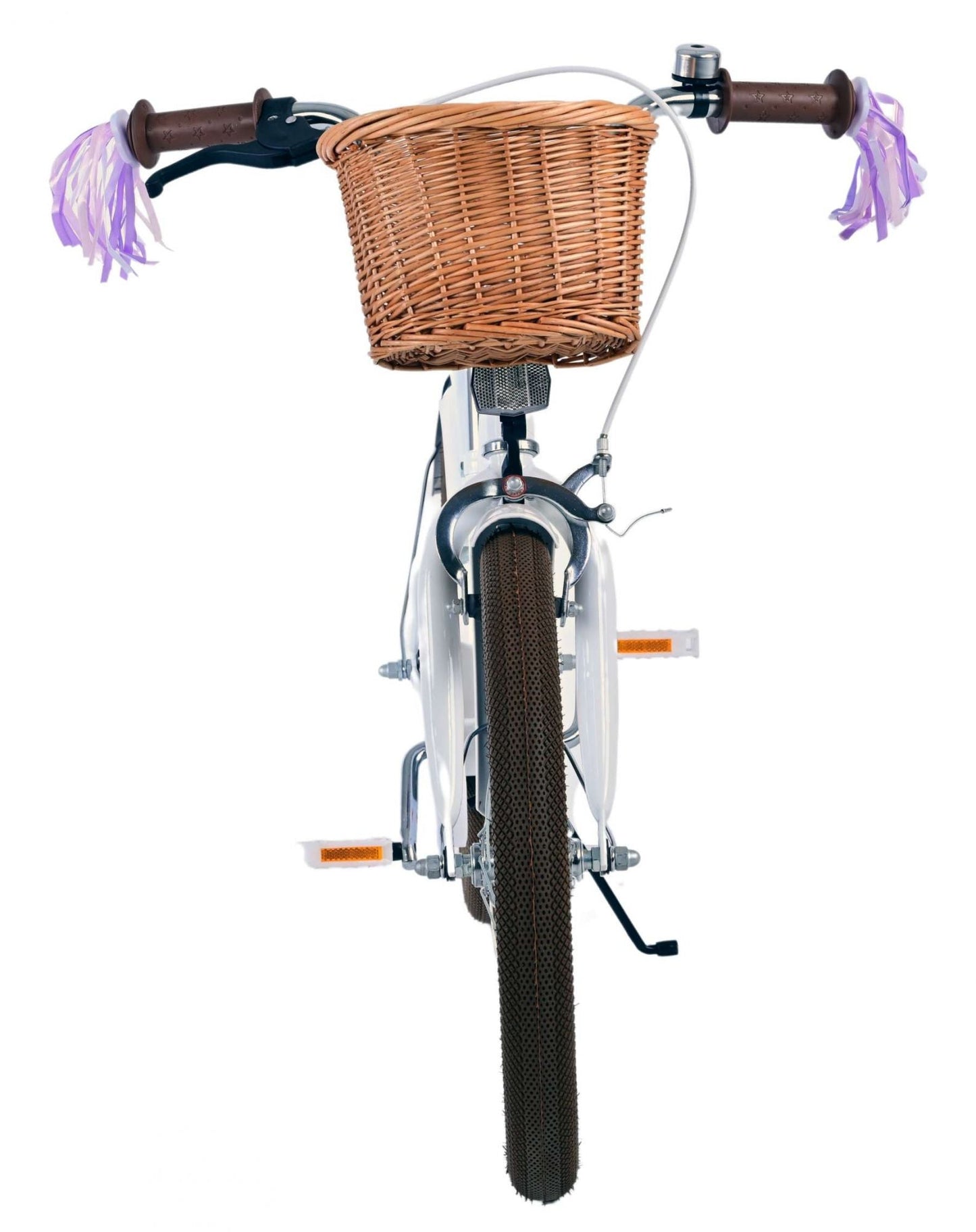 Volare Blossom Barncykel 18 tum, Vit - Lilla Cykelbutiken