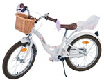 Volare Blossom Barncykel 18 tum, Vit - Lilla Cykelbutiken