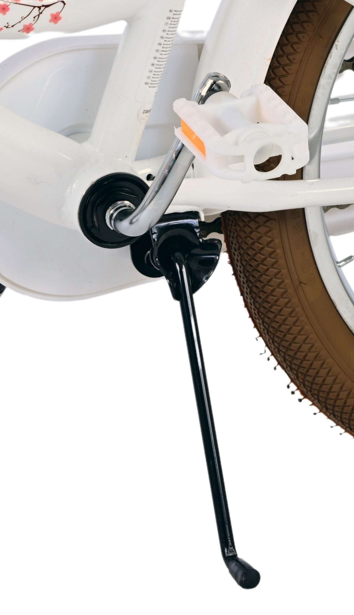 Volare Blossom Barncykel 18 tum, Vit - Lilla Cykelbutiken