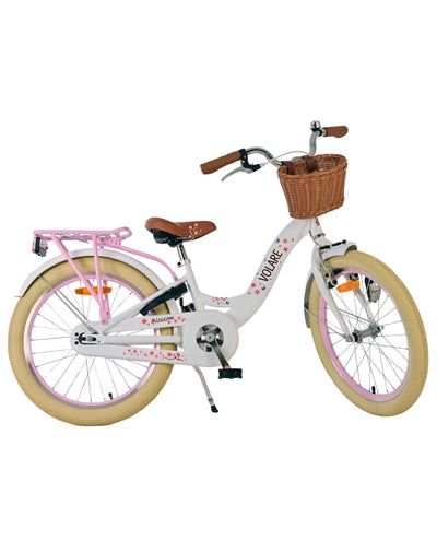 Volare Blossom Barncykel 20 tum, Vit Retro - För barn 6-8 år