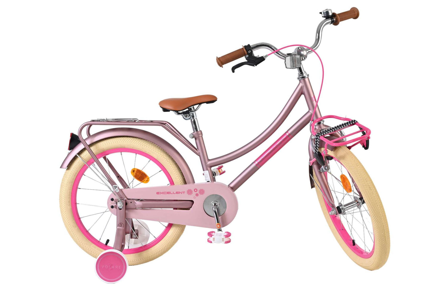 Volare Excellent 18-tums Tjejcykel, Matt Rosa -  För barn 4–7 år