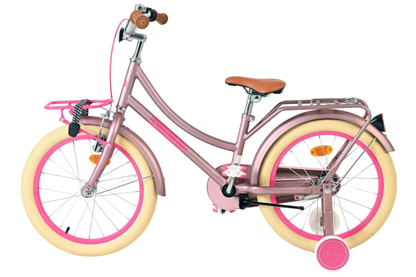 Volare Excellent 18-tums Tjejcykel, Matt Rosa -  För barn 4–7 år