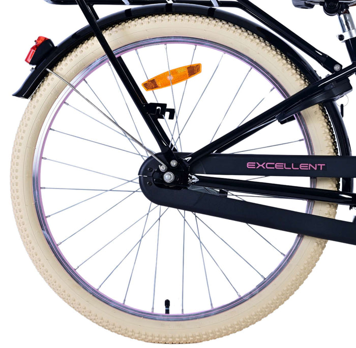 Volare Excellent Barncykel 24 tum, Svart - Lilla Cykelbutiken