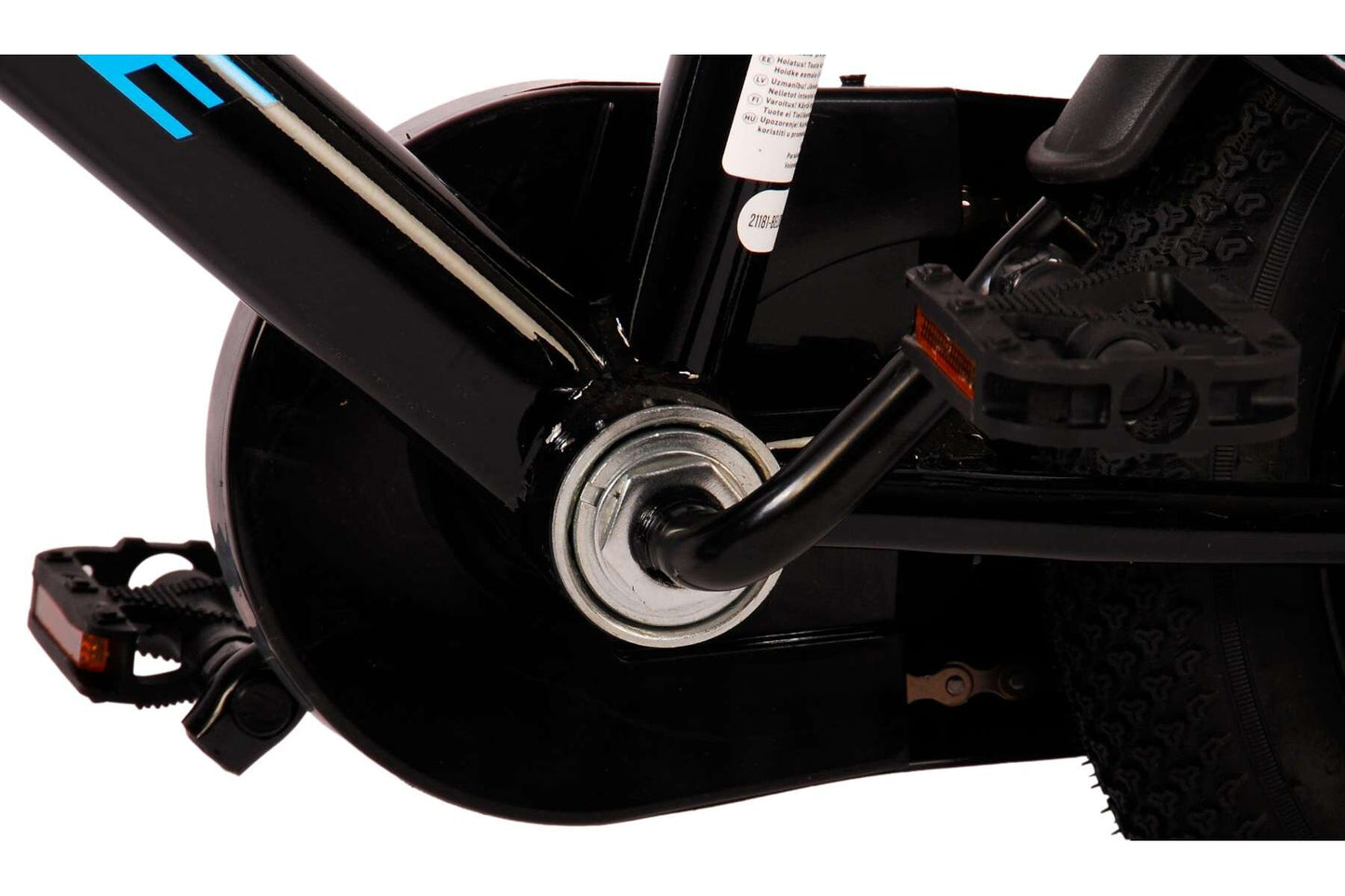 Volare Super GT 12-tums Barncykel med Stödhjul – Svart/Blå För barn 3-4 år