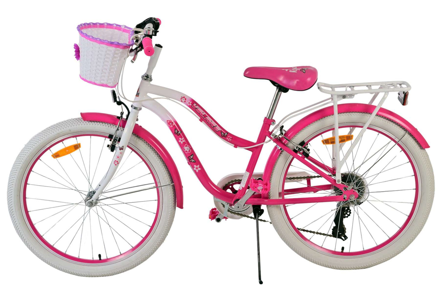 Volare Lovely Barncykel 24 tum, Rosa 7 Växlar - Lilla Cykelbutiken