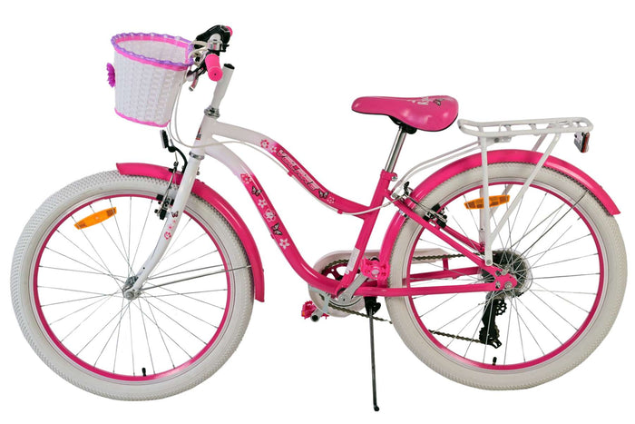 Volare Lovely Barncykel 24 tum, Rosa 7 Växlar - Lilla Cykelbutiken