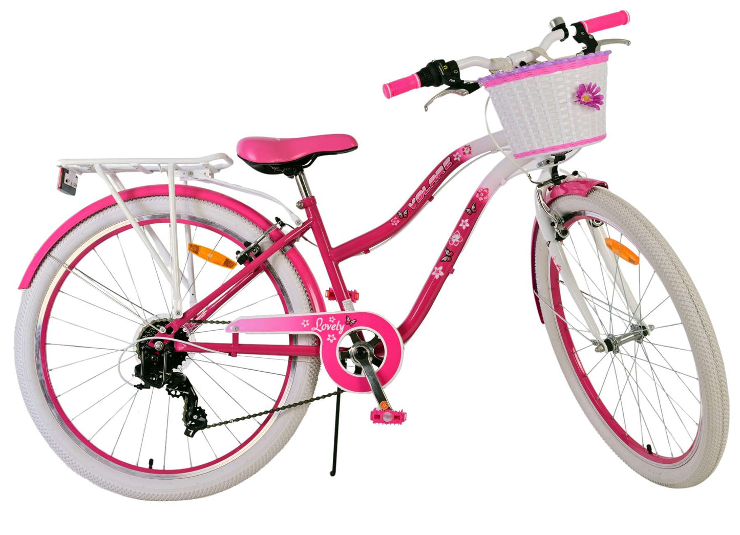 Volare Lovely Barncykel 26 tum, Rosa 7 Växlar - Lilla Cykelbutiken