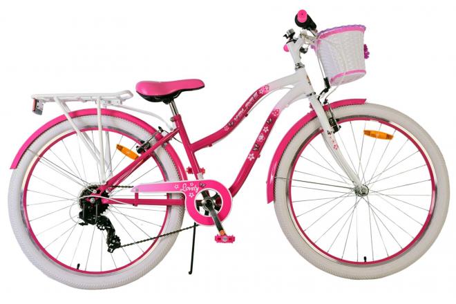 Volare Lovely Barncykel 26 tum, Rosa 7 Växlar - Lilla Cykelbutiken