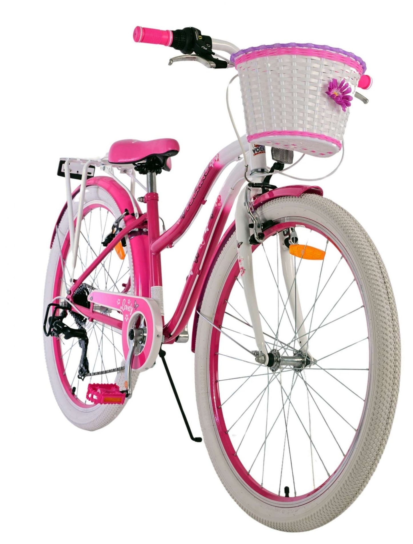 Volare Lovely Barncykel 26 tum, Rosa 7 Växlar - Lilla Cykelbutiken