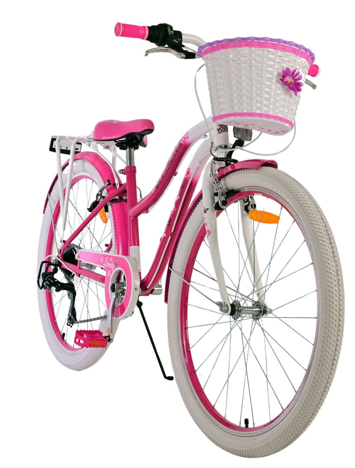 Volare Lovely Barncykel 26 tum, Rosa 7 Växlar - Lilla Cykelbutiken