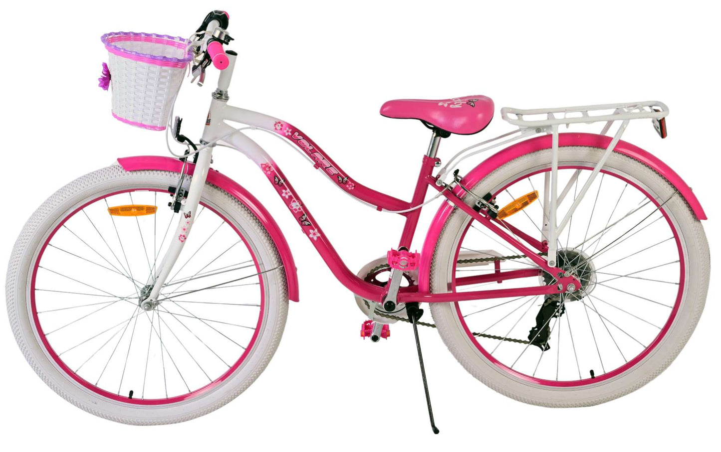 Volare Lovely Barncykel 26 tum, Rosa 7 Växlar - Lilla Cykelbutiken