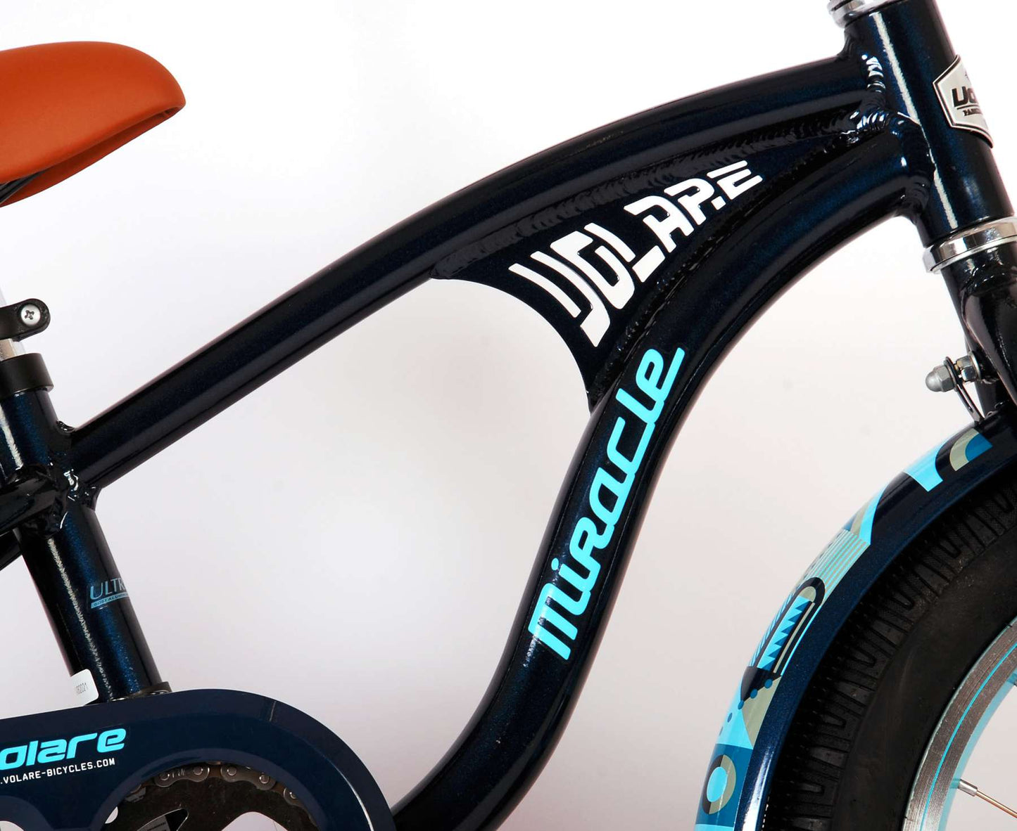 Volare Miracle Cruiser Barncykel 16 tum, Matt Blå - Lilla Cykelbutiken