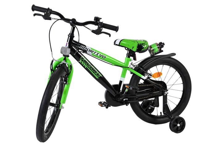 Volare Sportivo 18-tums barncykel, Grön dubbla handbromsar - För barn 4-7 år