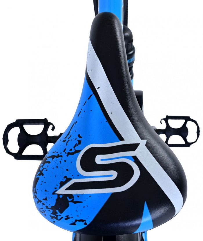 Volare Sportivo Barncykel 24 tum, Svart Blå Två Handbromsar - Lilla Cykelbutiken