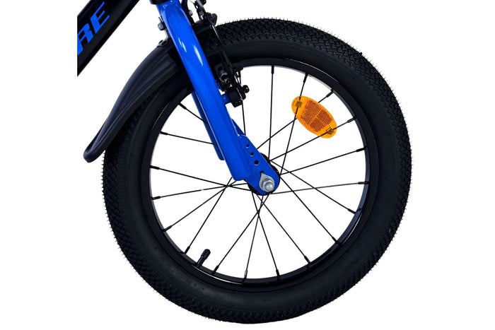 Volare Super GT 16-tums Barncykel – Blå/Svart med Stödhjul, För barn 4-6 år