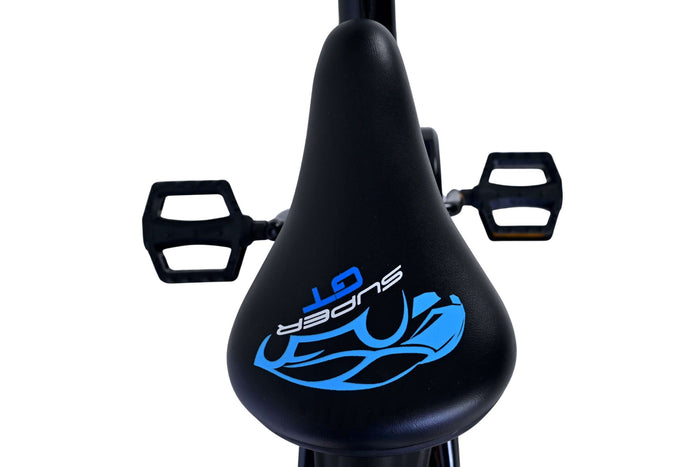 Volare Super GT 16-tums Barncykel – Blå/Svart med Stödhjul, För barn 4-6 år