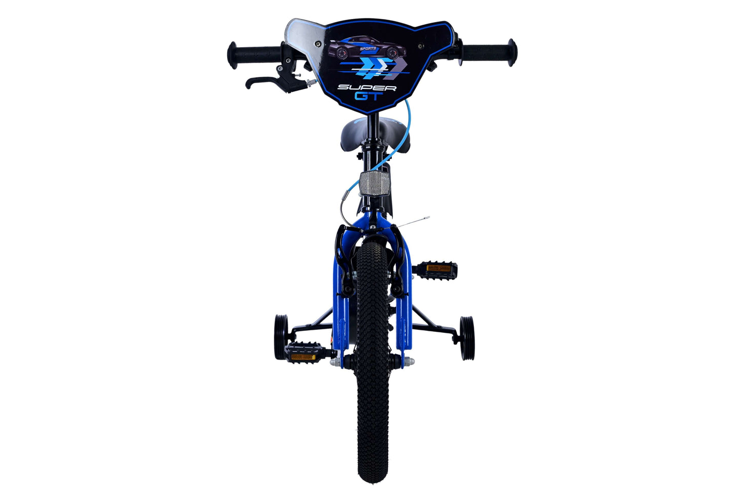 Volare Super GT 16-tums Barncykel – Blå/Svart med Stödhjul, För barn 4-6 år