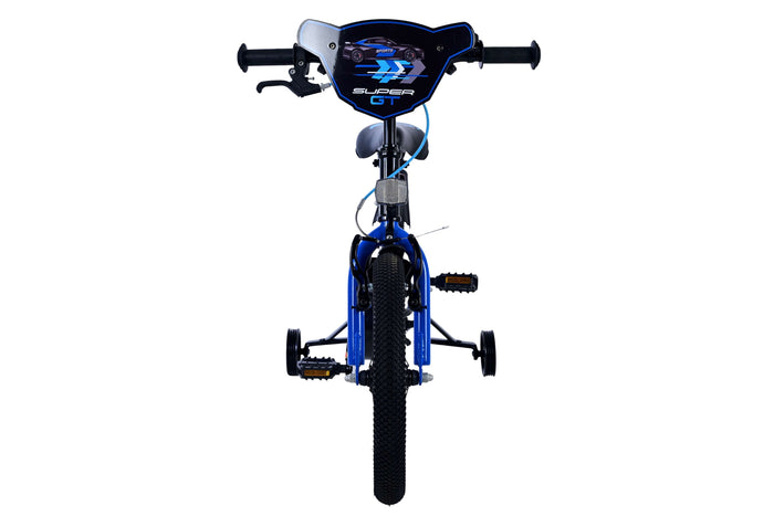 Volare Super GT 16-tums Barncykel – Blå/Svart med Stödhjul, För barn 4-6 år