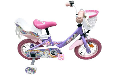 Volare Unicorn Barncykel 12 tum, Lila - För barn 3-4 år