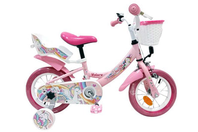 Volare Unicorn Barncykel 12 tum, Rosa - För barn 3-4 år