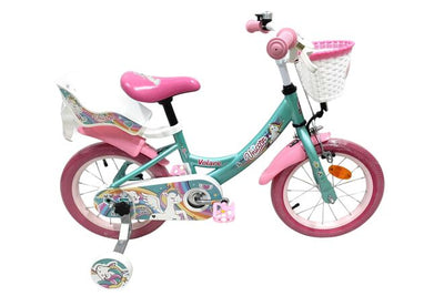 Volare Unicorn Barncykel 14 tum, Grön - För barn 5-5 år