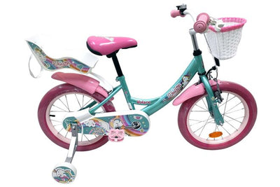Volare Unicorn Barncykel 16 tum, Grön - För barn 4-6 år