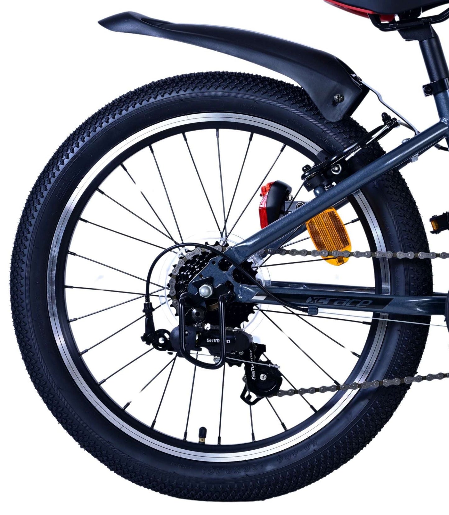 Volare XC Race Barncykel 20 tum, 7 Växlar Röd/Grå - Lilla Cykelbutiken