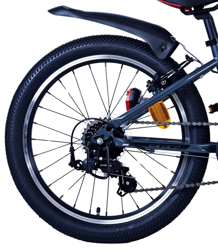 Volare XC Race Barncykel 20 tum, 7 Växlar Röd/Grå - Lilla Cykelbutiken