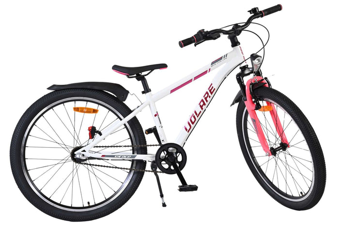 Volare XC Race 24 Tum Barncykel, Vit/Rosa med Shimano 3 Växlar - För barn 8-10 år