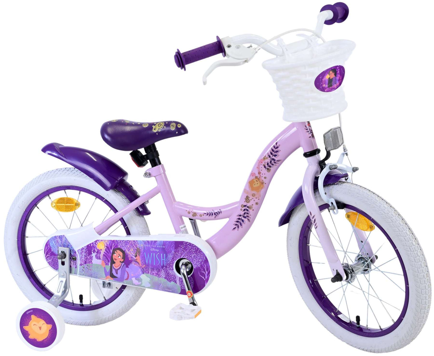 Disney Wish Barncykel 16 tum, Lila - Lilla Cykelbutiken